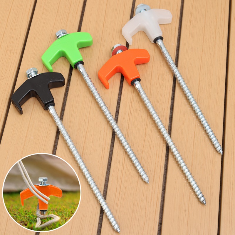 Piquets de tente en acier au carbone, injecteur à vis, piquets de tente, crochet de pic, clou de tente de camping, type en spirale, piquets de modification de toile pour l'extérieur, 20cm, 10 pièces, 1 pièce