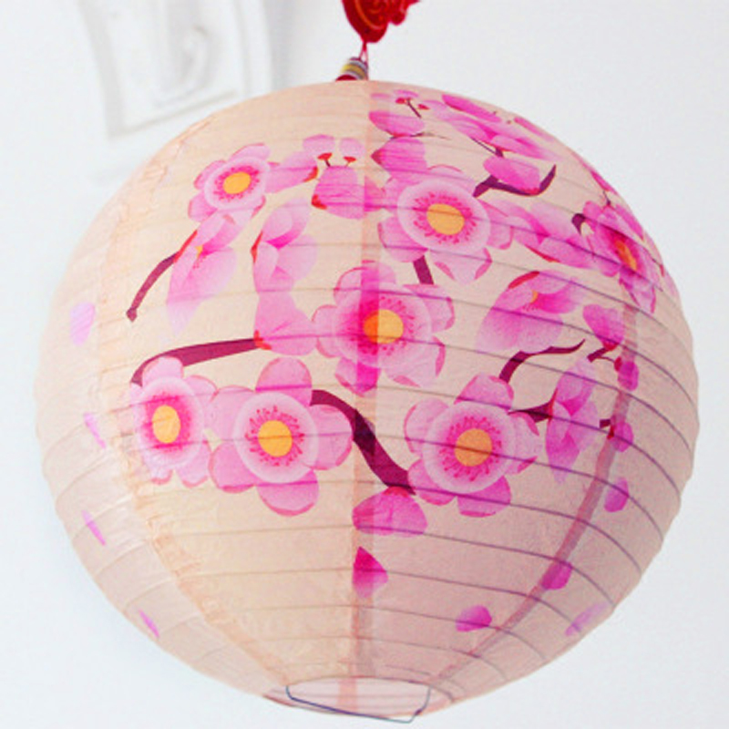 FAROL DE PAPEL redondo de estilo Oriental chino, lámpara de sombra para restaurante, de boda, Año , decoración de Festival de Primavera, linterna: 5 35cm
