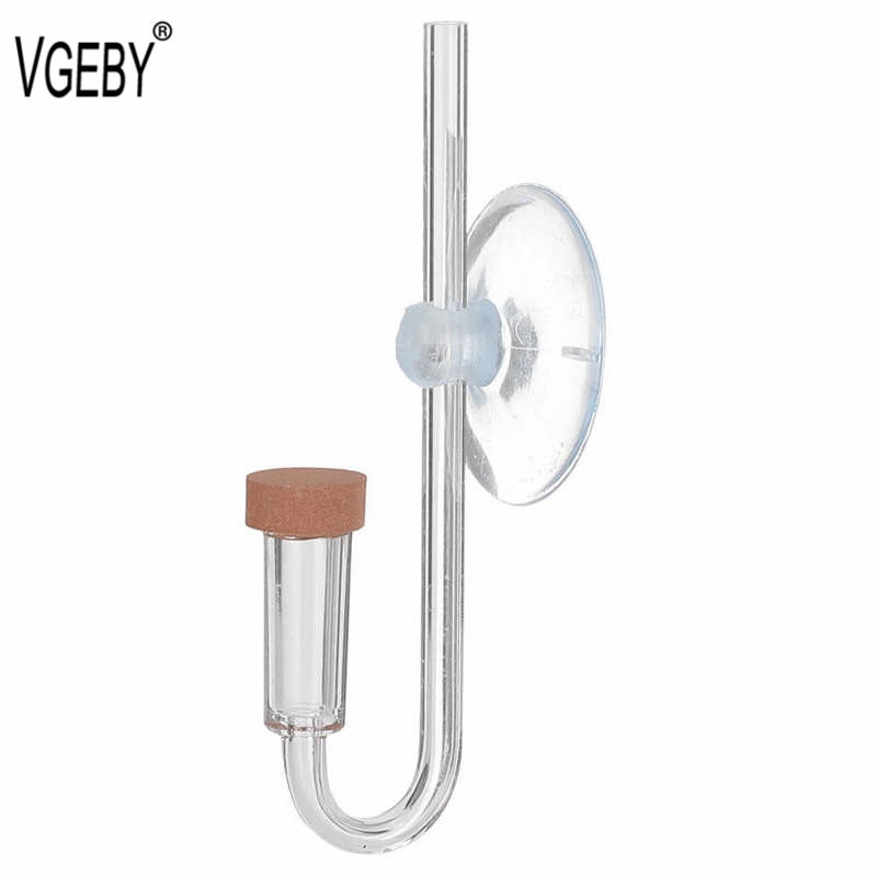 U-formet akvarium gennemsigtig akryl  co2 raffinerer med sugekop mini diffuser  co2 raffinerer akvarietilbehør