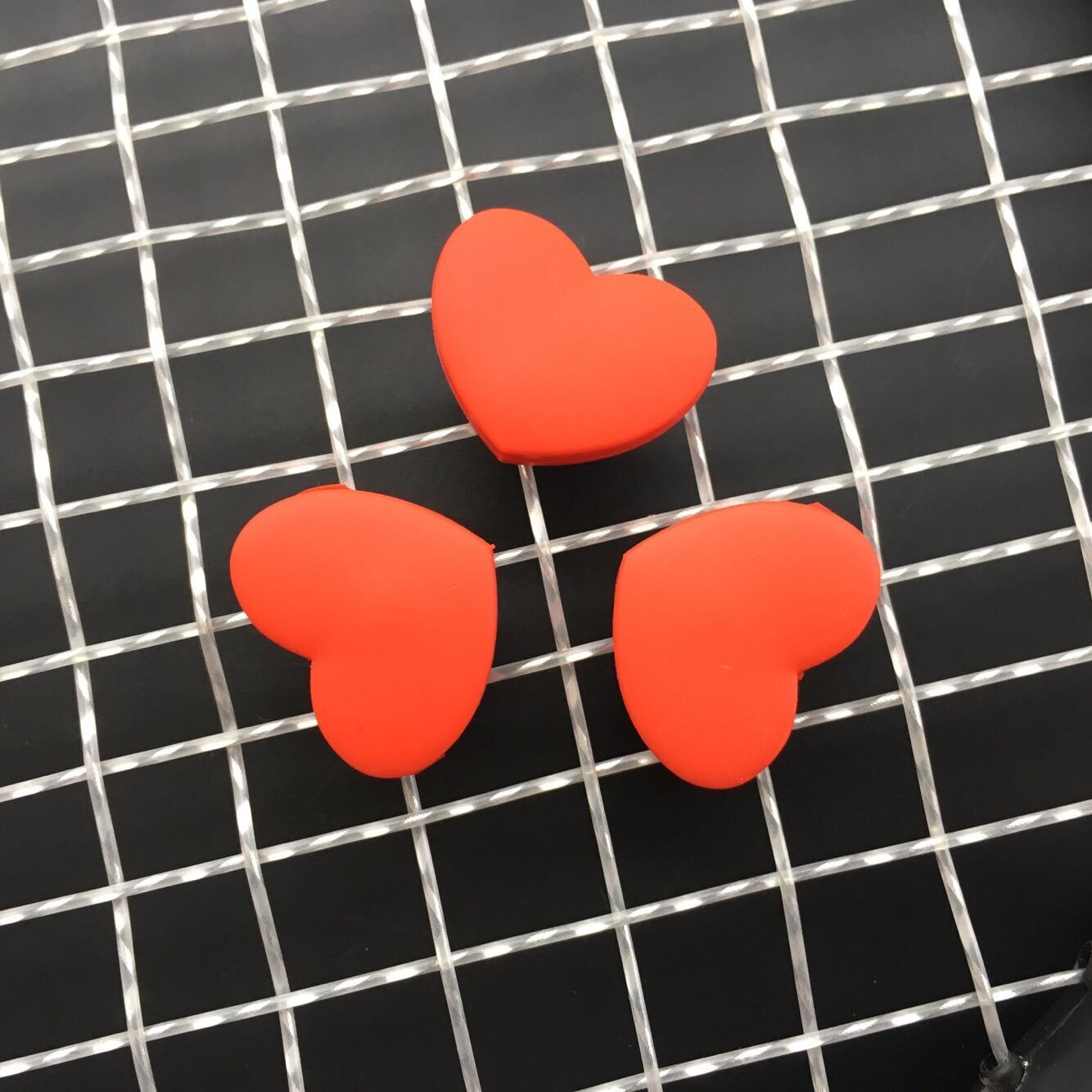 2 Pieces Red Heart Tennis Accessories Tennis Racquet Vibration Dampener Shock Absorber For Racket And Strings#50#50: Default Title