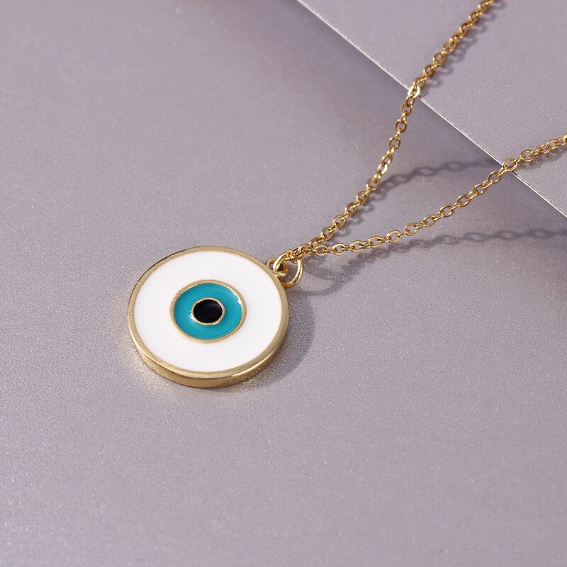 Rvs Turkse Evil Eye Hanger Ketting Ronde Zon Hart Ster Kettingen Vrouwen Sieraden acero inoxidable joyeria mujer