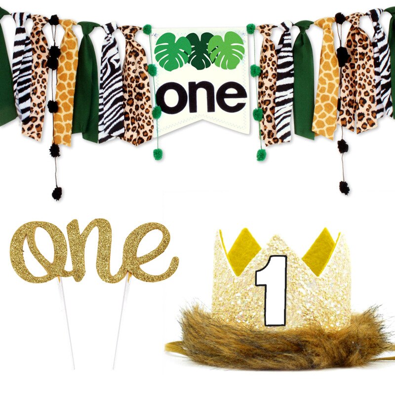 Wild One Baby Birthday Banner Woodland Animals 1st Birthday Garland One Year Baby Forest Birthday Happy Birthday Decor Kids Boys