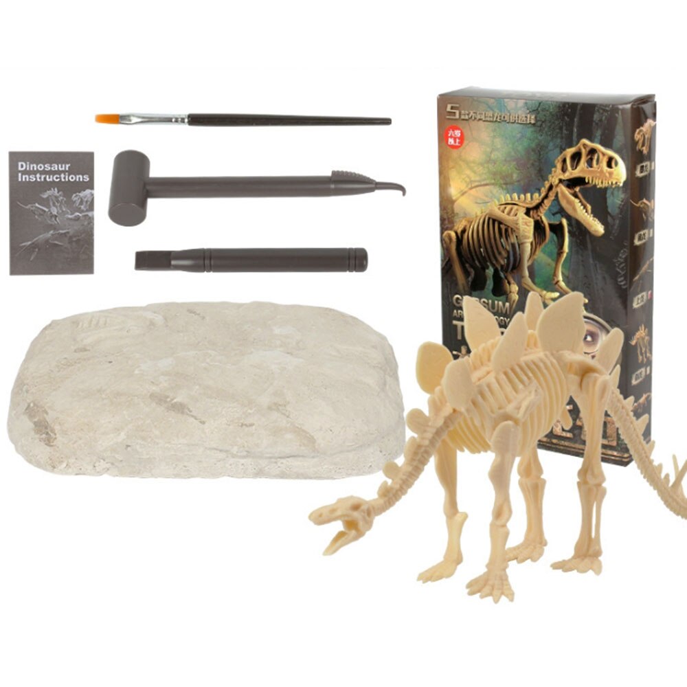 Archaeology Excavation Toys Stegosaurus Triceratops Mammoth Skeleton Models Children DIY Puzzle Games: Stegosaurus