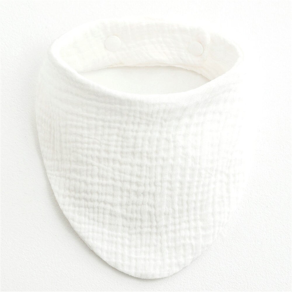Baby-mundtuch aus doppellagiger baumwollgaze, einfarbig, mit druckknopfverschluss, weich, zum aufsaugen von sabber, für neugeborene, halsband-lätzchen: B