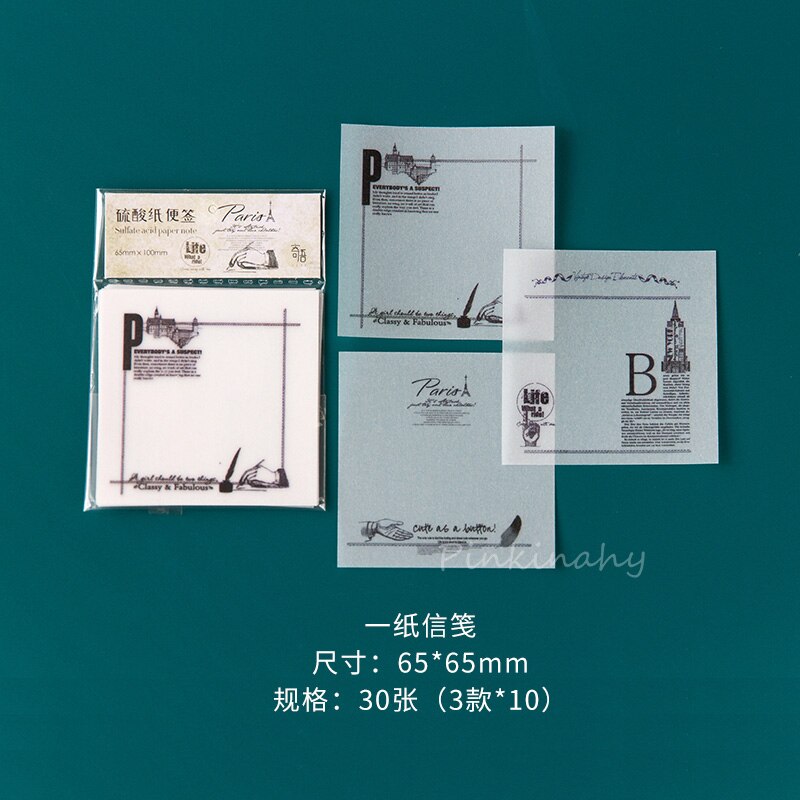 Bos Serie Transparant papier Memo Pad Bloem Brief Note Memo Notepad School Office Supply Papelaria Briefpapier: 4
