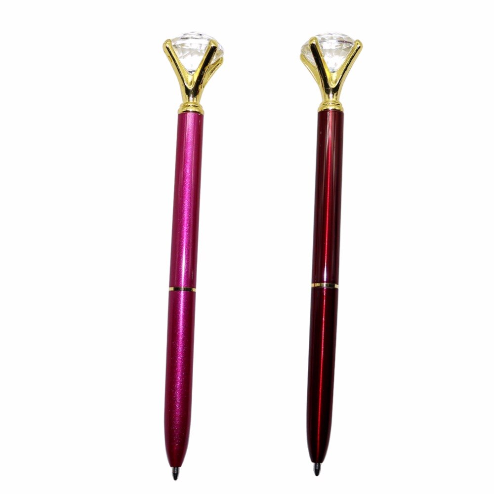 1 pièces stylo à bille rubis Rose diamant étudiant affaires bureau écriture stylo 0.7mm bleu/noir recharge