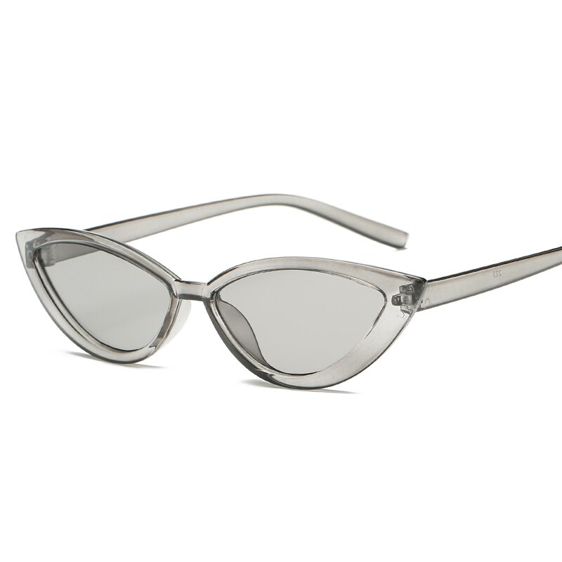 Gafas de sol con montura transparente de estilo de ojo de gato COOYOUNG, accesorios de verano rojos para mujer, gafas de sol femeninas a la para la playa UV400: C6Gray