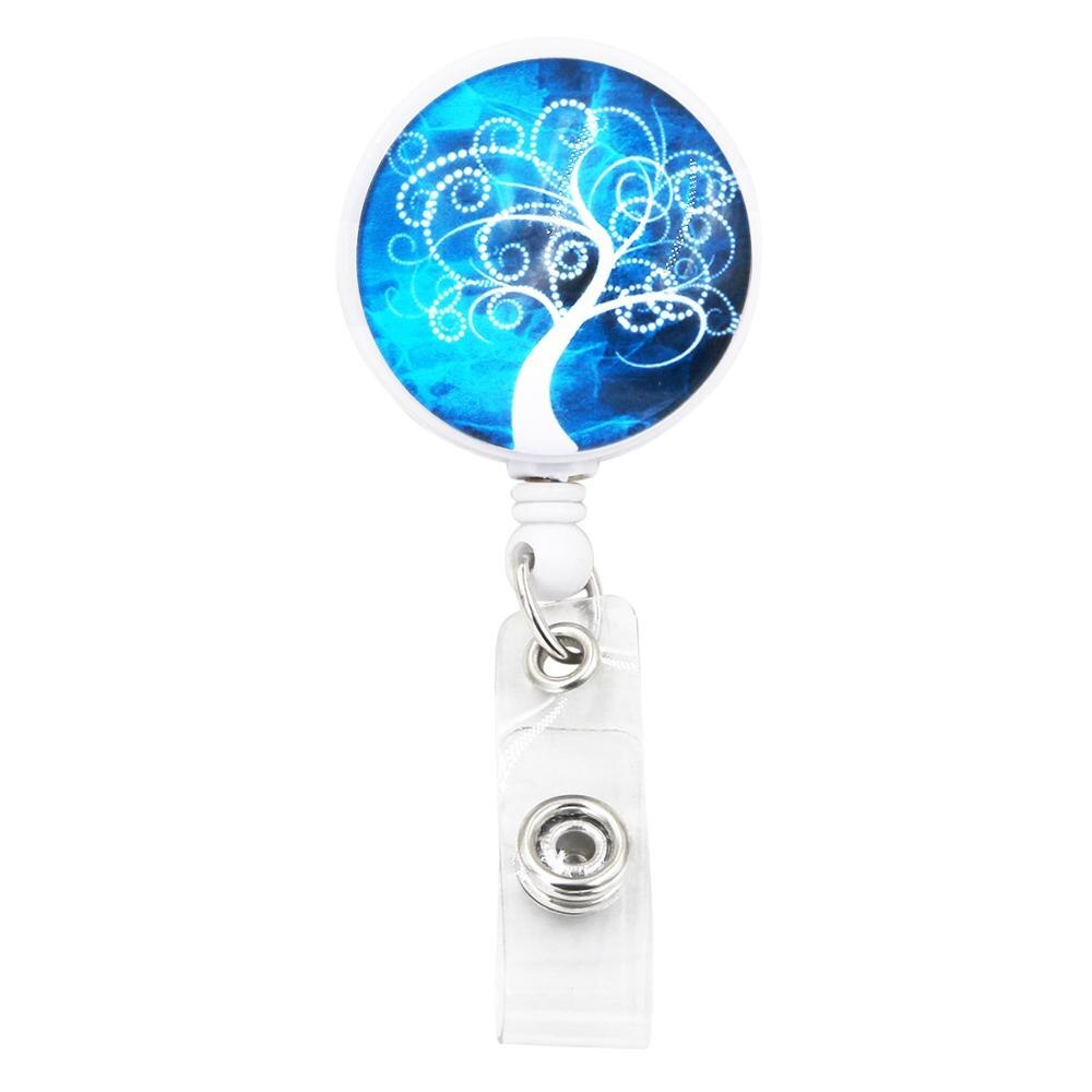 1PC ID Retractable Badge Holder with Alligator Clip Life Tree Retractable Cord ID Badge Reel 24 inch: K97