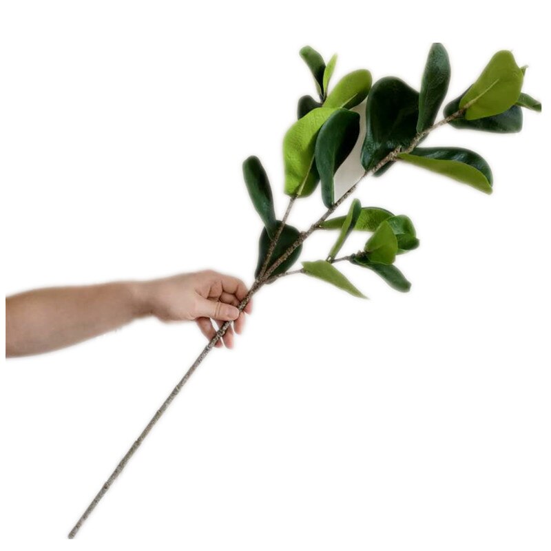 One Artificial Ficus Lyrata Leaf Branches Simulation Green Ficus lyrata Leaf Tree Stems Greenery Decorative Green Plant: Default Title