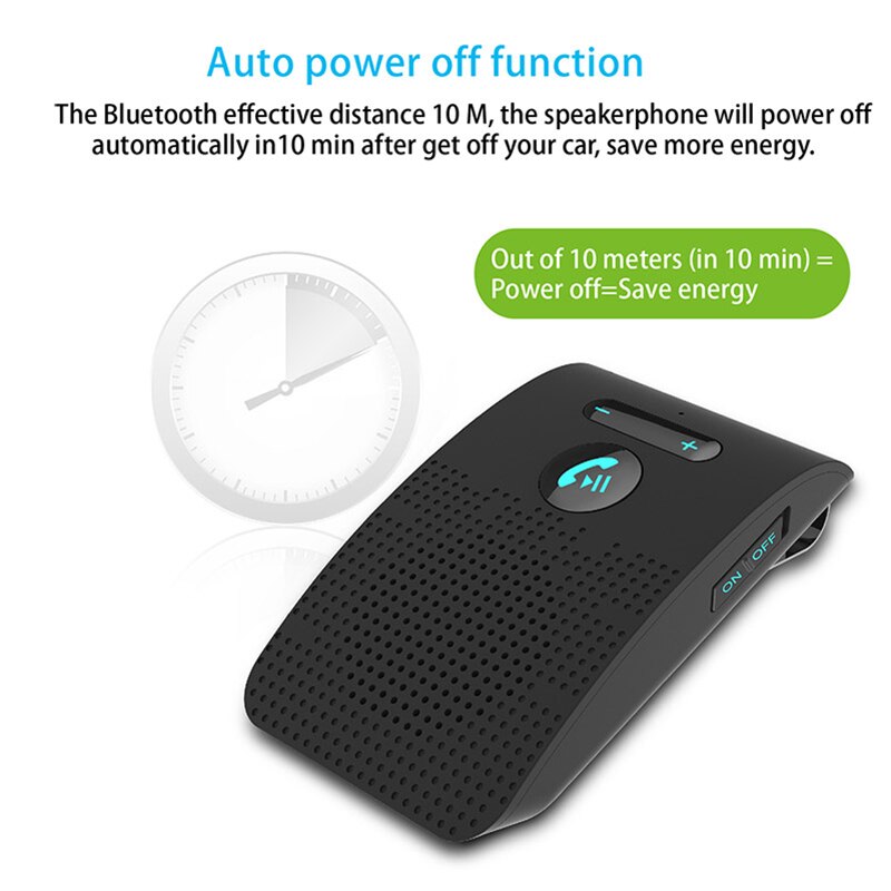 Bluetooth Draadloze Auto Bluetooth V5.0 Handsfree Carkit Draadloze Bluetooth Speaker Telefoon Zonneklepclip Speakerphone