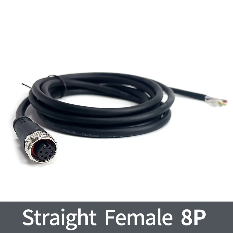 2 Meter M12-Sensor-Stecker, wasserdichter Kabelstecker, männlich und weiblich, 4, 5, 8, 12-polig, PVC, integrierte Spritzguss-M12-Stecker: Elfenbein / Unter 5 Stücke