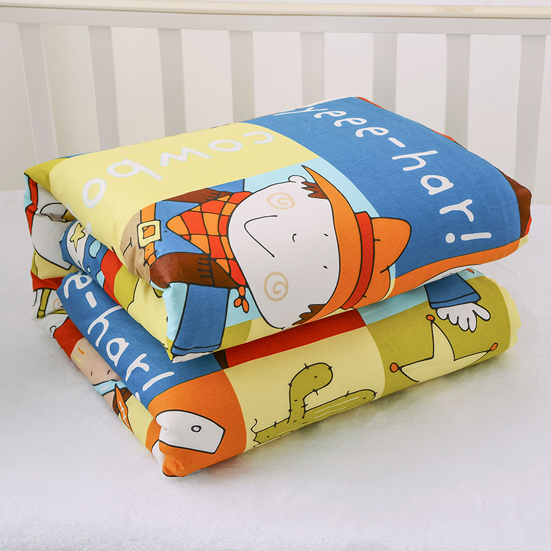 Pure cotton 1.2x1.5m children's cartoon kindergarten quilt cover babies duvet cover: Dark Gray