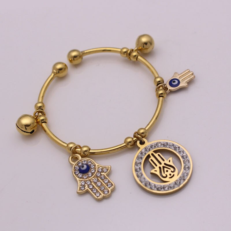 Musulman turc mauvais oeil hamsa main de fatima cuivre bébé enfant Bracelets