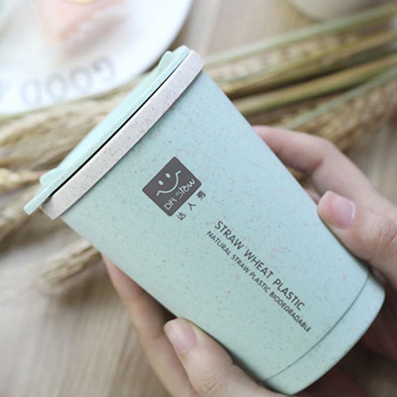 Tasse à café en paille à Double paroi 280ML, isolant en Fiber de blé, tasse de voyage étanche