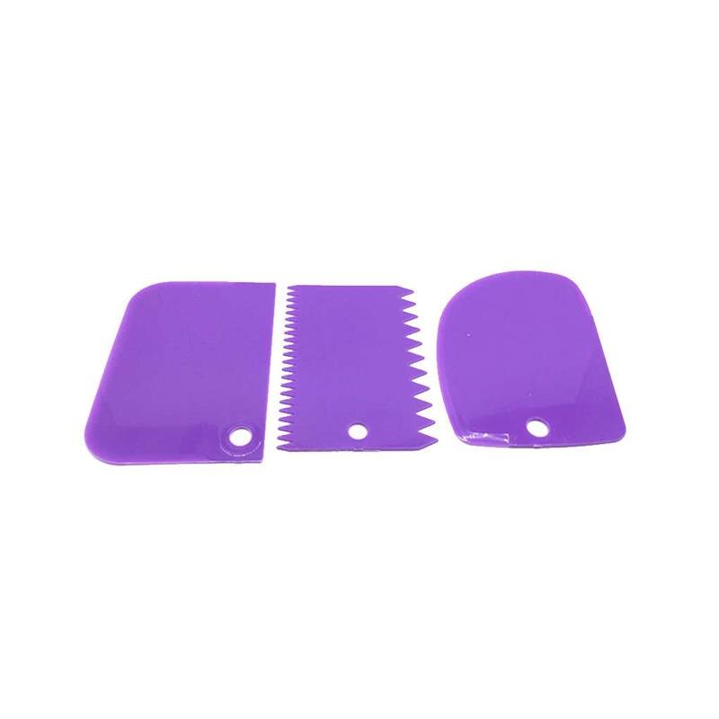 3PCS/Set Reusable Cream Scraper Irregular Teeth Edge DIY Cream Scraper Kit Cake Fondant Mold Tools: 04