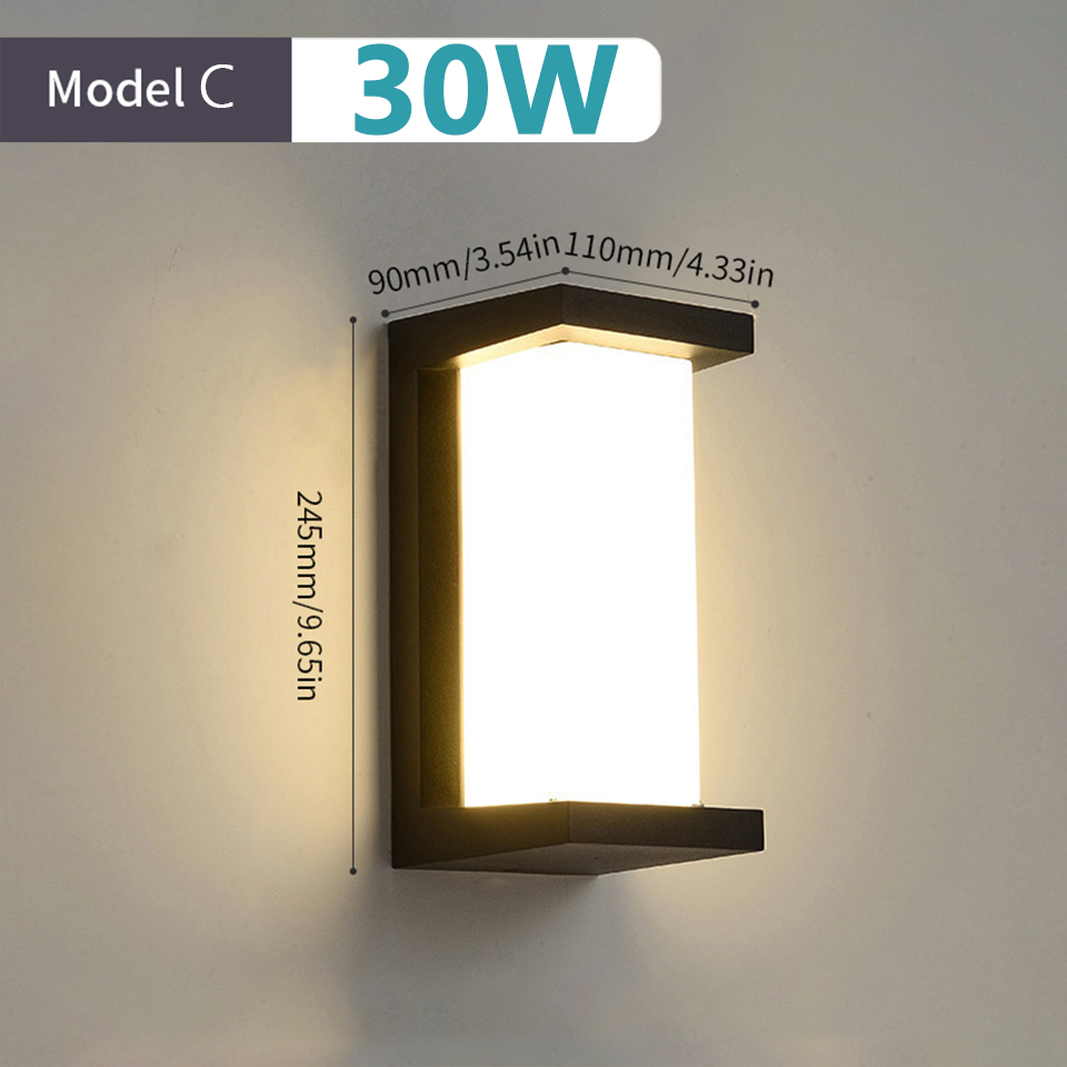 LED Wandlamp Bewegingssensor licht AC85-265V 30W 16W 12W Waterdicht Opbouw Indoor Wandlampen woonkamer Veranda Buiten: Light Grey / Rood / 6w