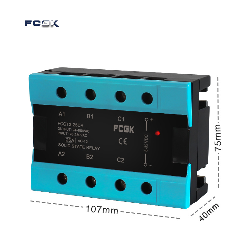 Da Drie Fase Solid State Relais 25A 40A 100A Dc Naar Ac 3 Fase Ssr 3-32V Dc controle 24-480V