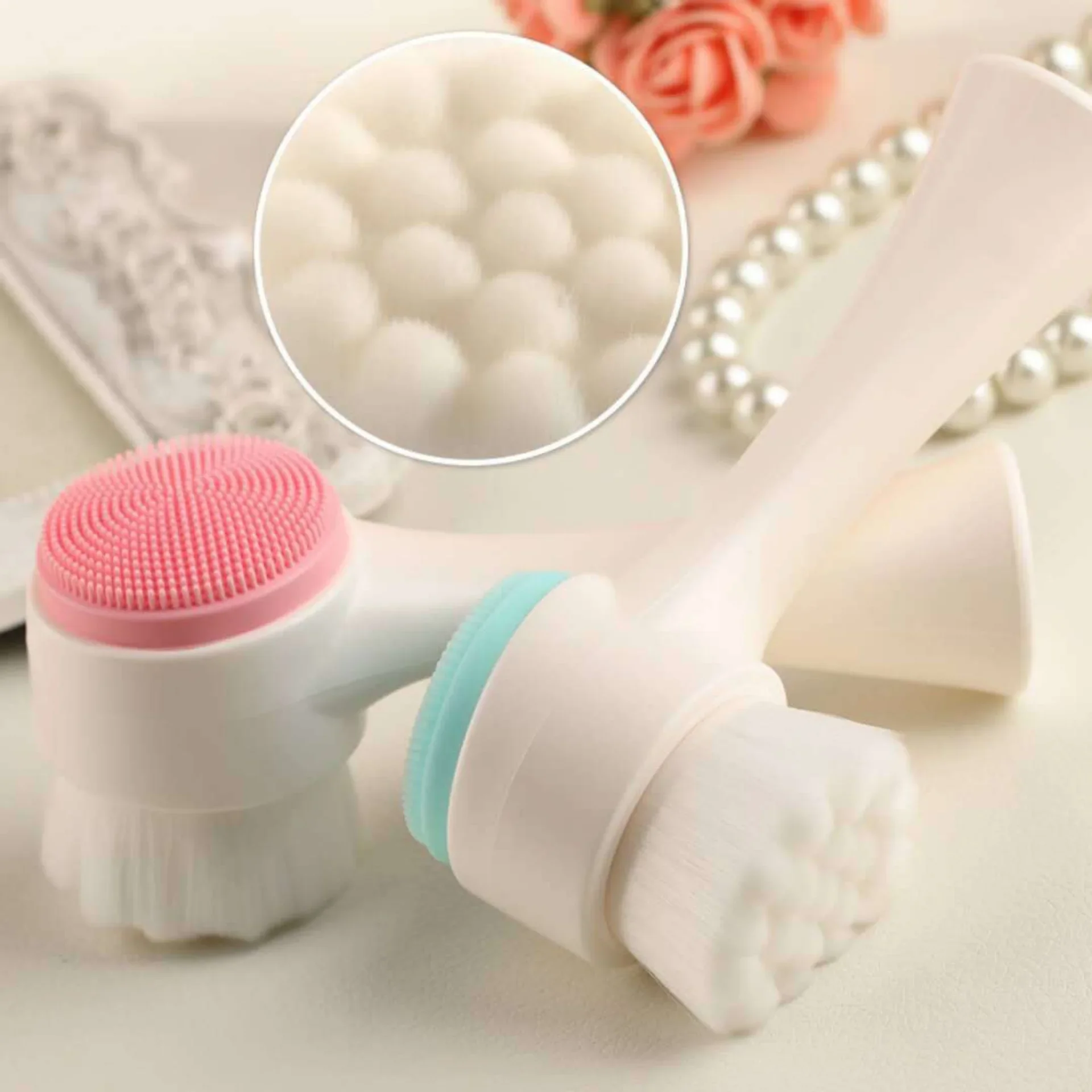 Silicagel gezichtsborstel Dubbelzijdige gezichtsreiniger Mee-eter verwijderen Product Poriereiniger Exfoliërende gezichtsborstel Gezichtsborstel