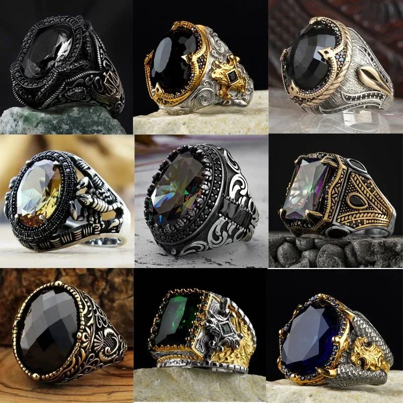 2023 Koperen Open Verstelbare Ringen Amber Edelsteen Persoonlijkheid Hoge Sieraden Turkije Mode Luxe Heren High-end Trouwringen