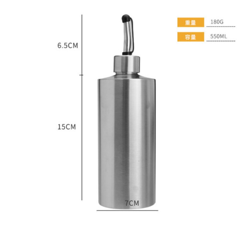 Stal nierdzewna szczelny pyłoszczelna olejarka praktyczna ocet butelka na sos sojowy naczynie na olej przyprawy kuchenne pojemnik narzędzie robić przechowywania: 550mlA