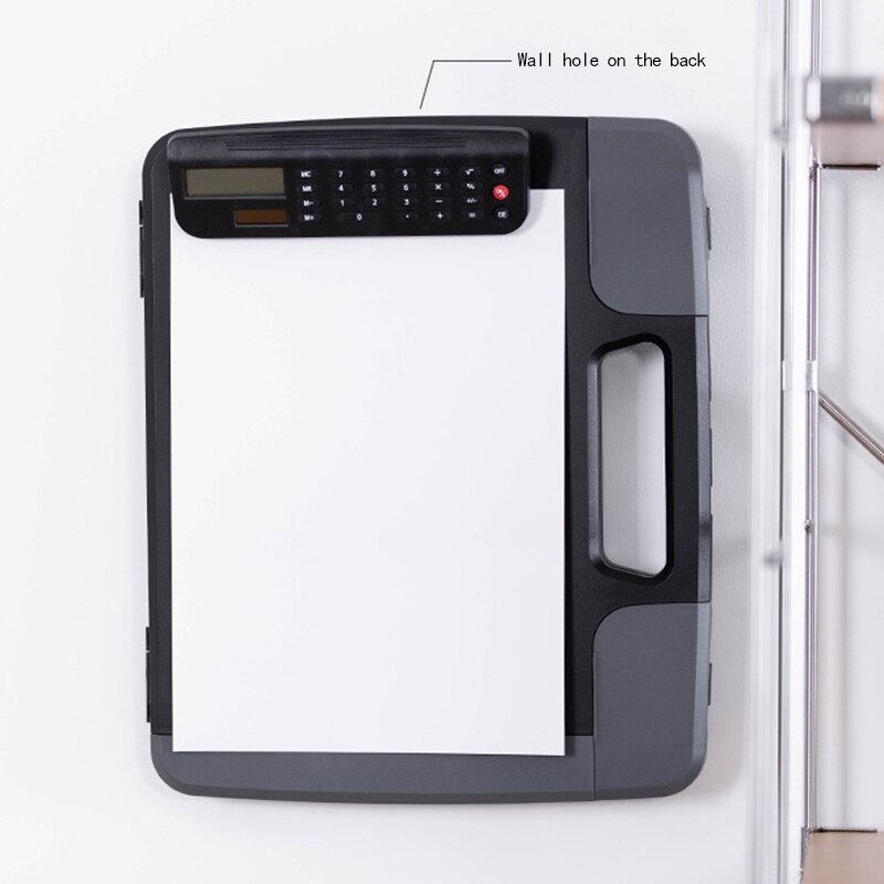 A4 Storage Clipboard File Box Case Document File Folders Clipboard Portable Clipboard Storage Case with Calculator