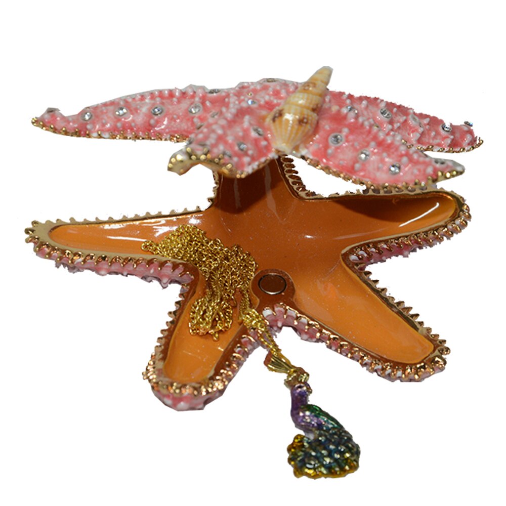 Sealife nautical crafts jewelry box starfish trinket alloy box gold ring jewelry box birthday/X'mas