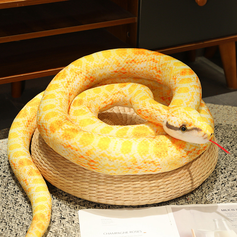 Jouet en peluche Python artificiel, Long serpent, jaune, Orange, vert, décoration de maison, décorations de: GRIS / 11cm-30cm