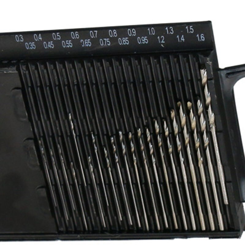 Minitaladro en miniatura HSS, juego de brocas helicoidales de 0,3mm-1,6mm, modelo artesanal con funda, herramienta de reparación, 20 Uds.