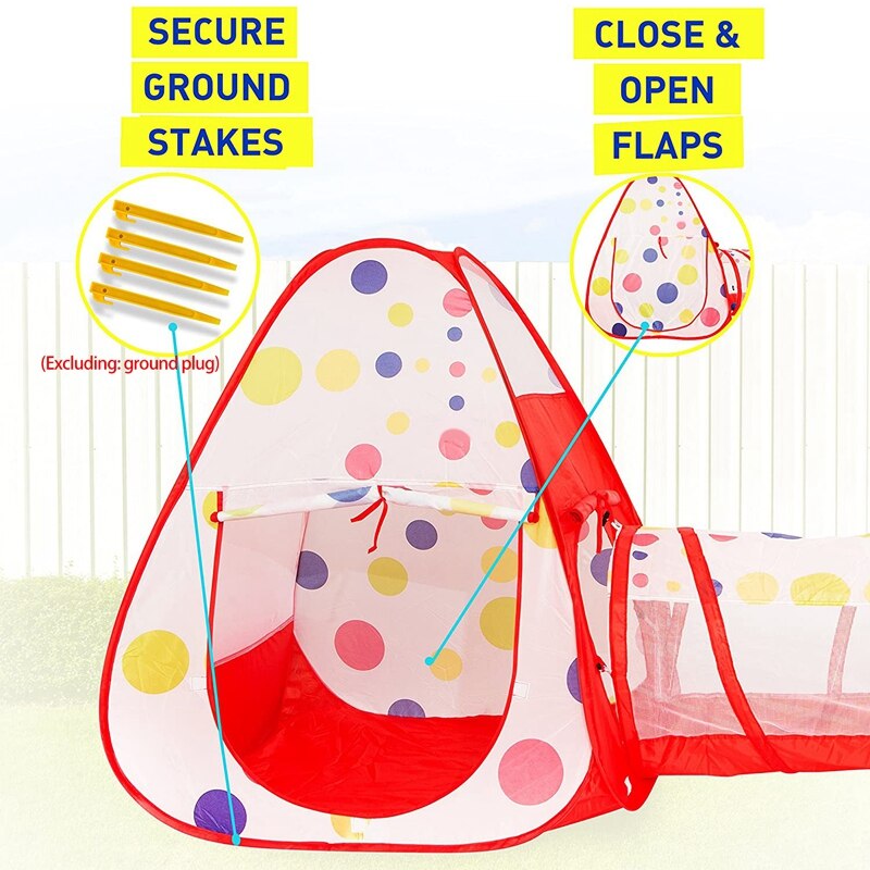 Kids Play Tent Kruipen Tunnel En Bal Pit Met Basketbal Hoepel Kinderen Tent Voor Indoor Of Outdoor Geven Aan Kinderen beste Cadeau