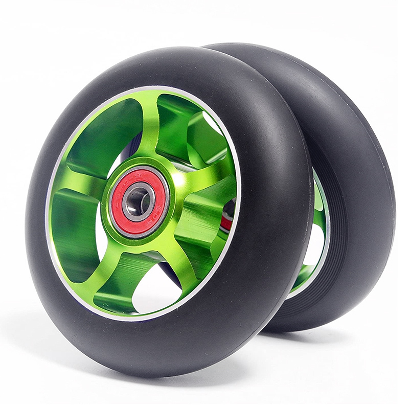 2 Stück 100mm Rolle Ersatz räder mit Lagern Aluminium verschleiß feste Pu Roller Teile Rolle