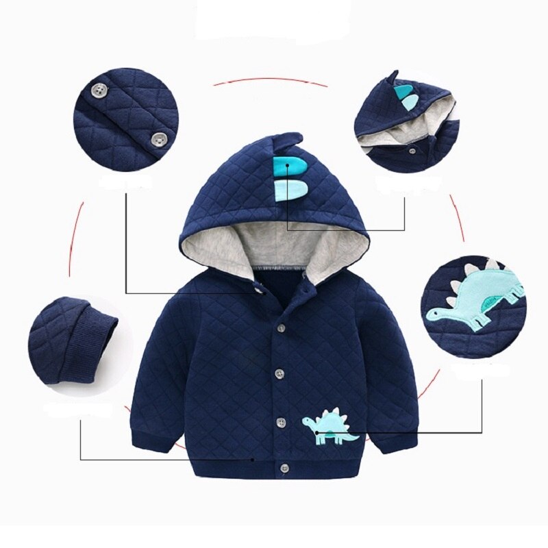 Vlinder Baby clothes Baby Cost Baby Boy Jackets Kids Outerwear Qute Dragon Embroidery Spring Autumn Jackets Children Clothes