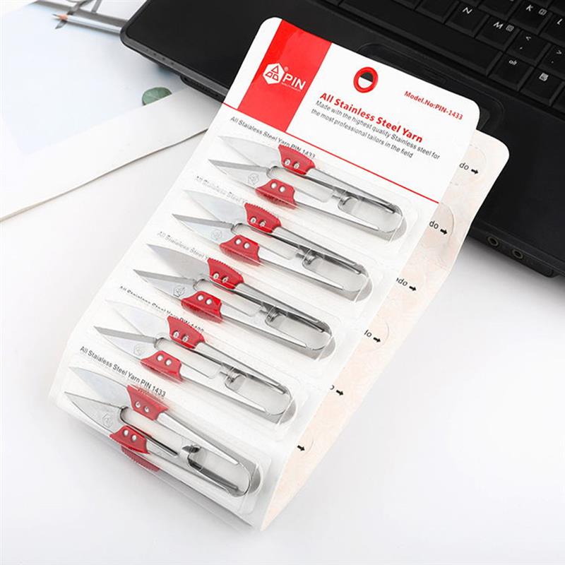 Stainless Steel Yarn Shears Cutting Sewing Scissors for Fabric Shears Cross Stitch Scissors Embroidery Scissor U Thread Scissors: 5pc