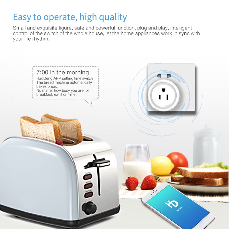 Wireless Remote Voice Control WiFi Smart Plug US Adapter Power Energy Monitor Outlet Timer Socket For Alexa Google Home Hao Deng