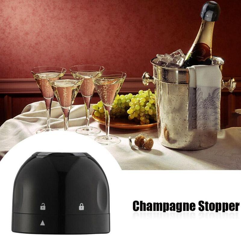 1Pcs Siliconen Verzegelde Champagne Stopper Wijnfles Mini Food-Grade Abs Fonkelende Rode Wijn Fles Stop Zwart plug Gereedschappen