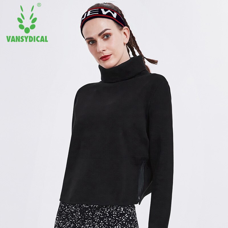 Vansydical Herfst Winter Stijl Hoge Kraag Sport Running Yoga Tops Vrouwen Lange Mouwen Truien Fitness Workout Trui