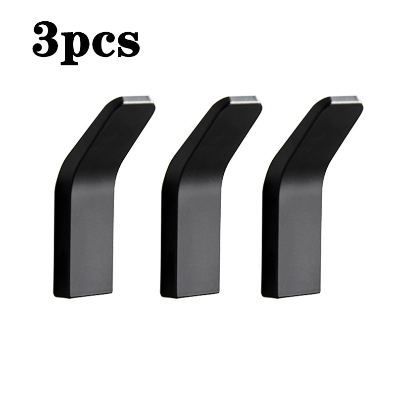 Ganchos negros para bata, colgador de toalla de pared sin perforación, doble gancho para abrigo, ropa, soporte para colgar, accesorios de baño y cocina, 1/3/5 piezas: YELLOW