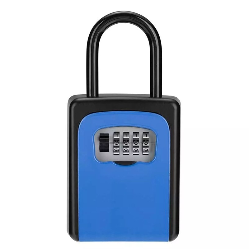 4-Digit Key Lock Box Combinatie Wachtwoord Lock Box Met Code Voor Huis Sleutel Opslag Combo Deur Locker: Blue