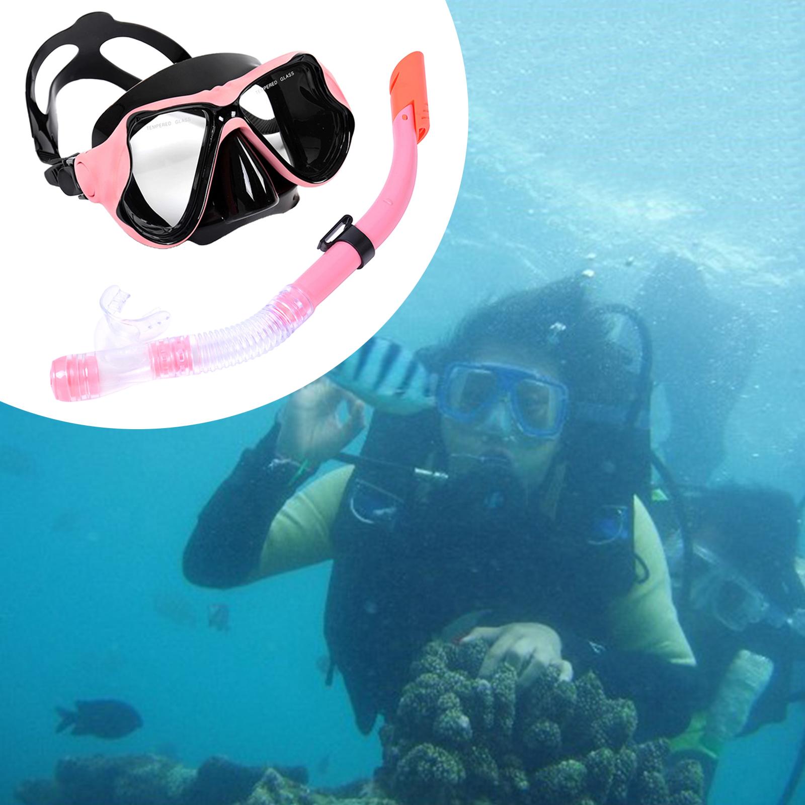 Tubo de Snorkel seco, gafas de cristal templado, conjunto de máscara