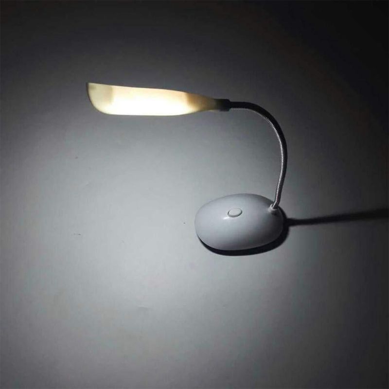 Battery Powered Mini LED Desk Lamp 360 Degree Rotation Reading Table Night Light