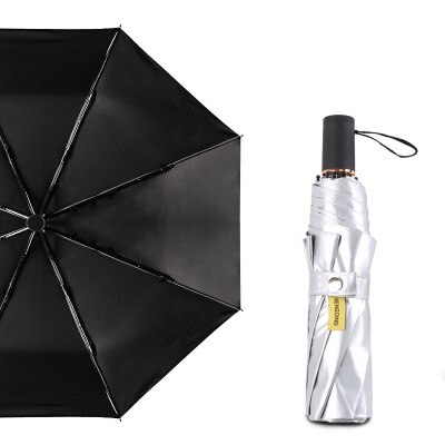 Folding Umbrellas Rain Woman Super Anti UV Parasol ladies Summer Travel Sombrilla Playa Man Sun Umbrellas guarda chuva sombrinha: black
