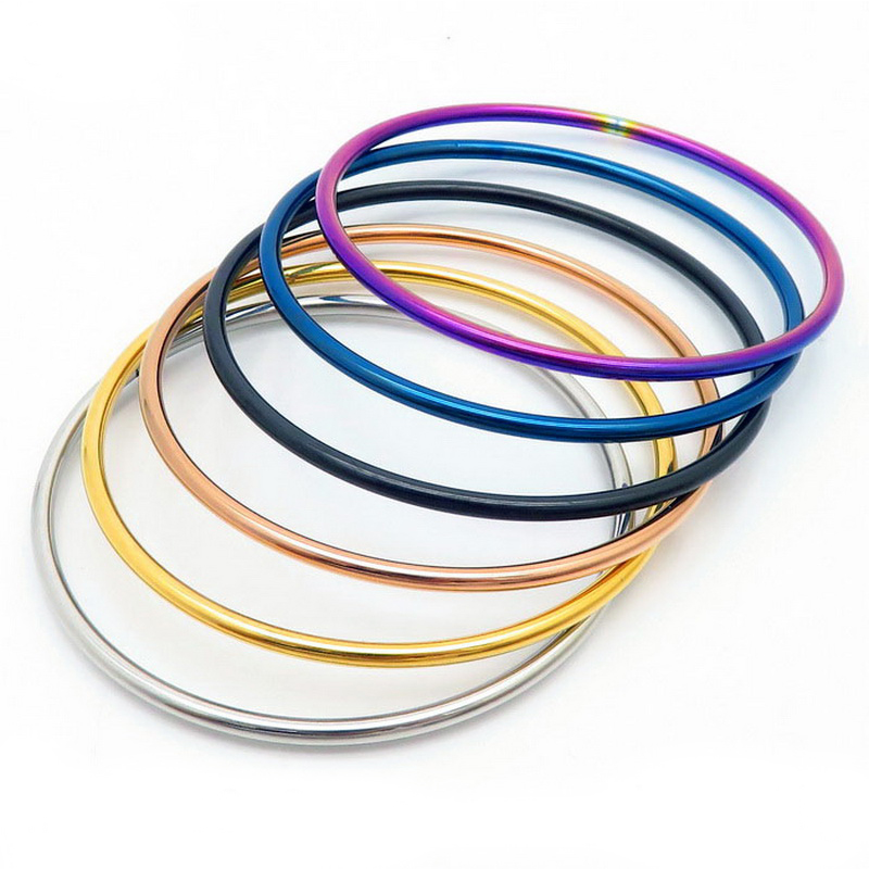 Simple Stainless Steel Bracelet For Women Men Gold Silver Color Geometry Wire Round Bangle Female Trendy Jewelry Wristband