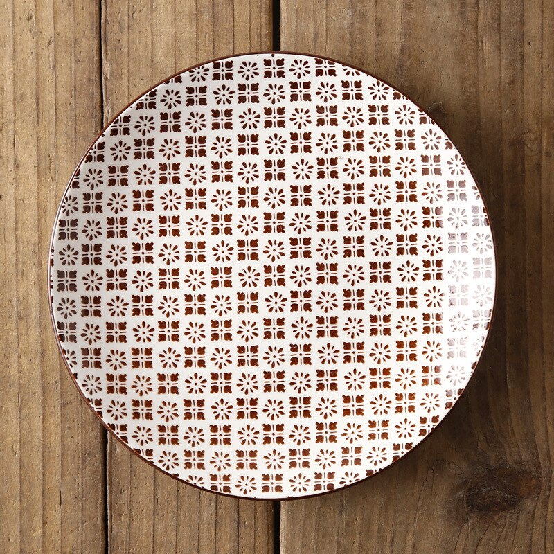 Nordic Creatieve Moderne Minimalistische Onderglazuur Keramische Servies Huishoudelijke 8-Inch Western-Stijl Voedsel En Snack Vlakke Plaat: M 20.5x20.5x2.4cm