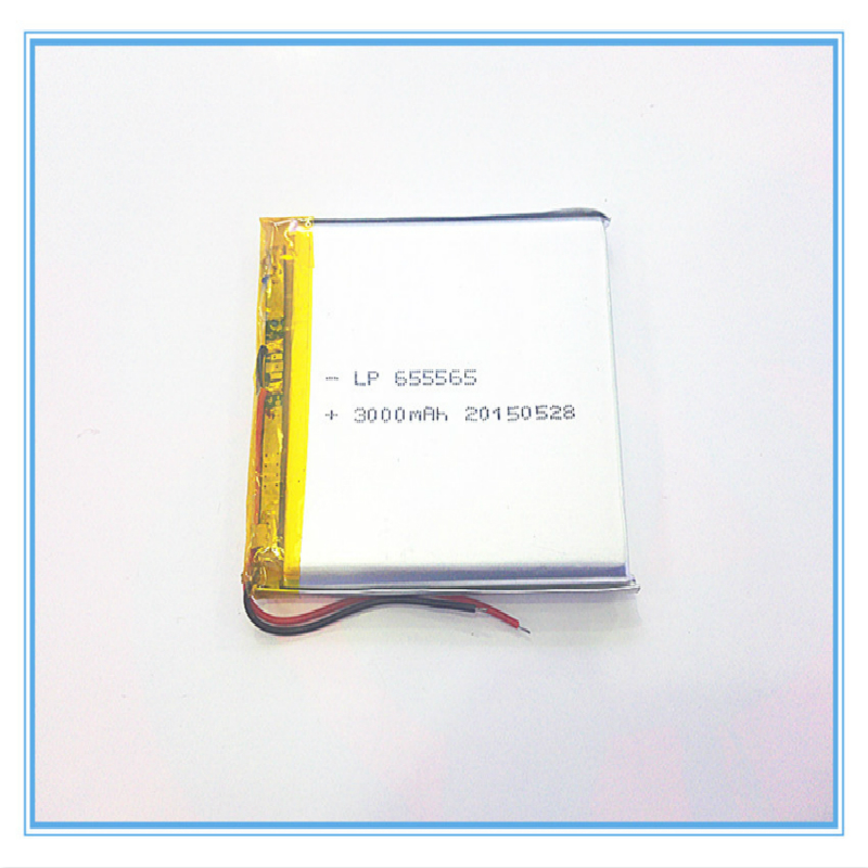 Liter energie batterij 3.7 V, 3000 mAH, [655565] PLIB; polymeer lithium-ion/Li-Ion batterij voor dvr, GPS, mp3, mp4, mobiele telefoon, luidspreker