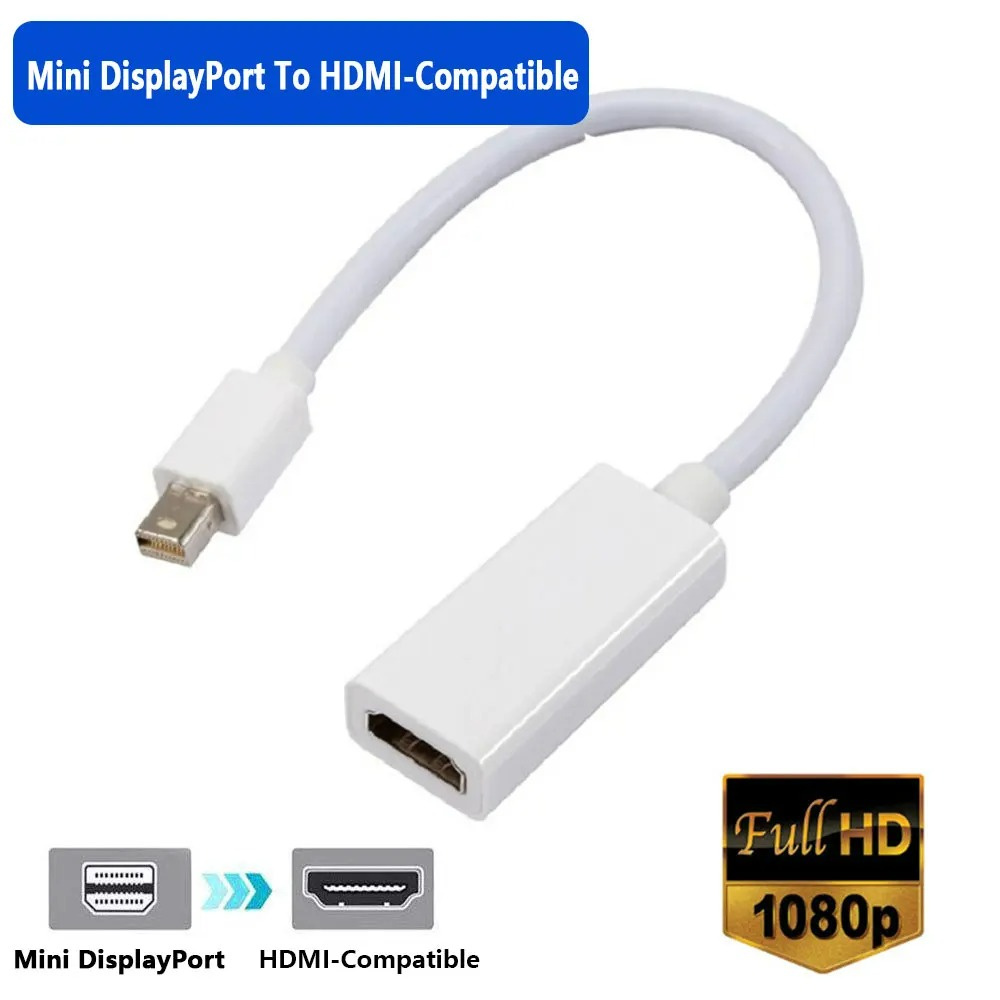 4k mini displayport til hdmi-kompatibel kabel 4k tv-projektorprojektor  dp 1.4 displayport-konverter for apple macbook air pro: Rød