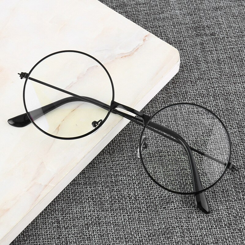 Gafas redondas Retro con luz azul para niños, lentes de lectura para hombres y mujeres, para ordenador, bloqueo de luz azul, para estudiantes: Antiblue light black