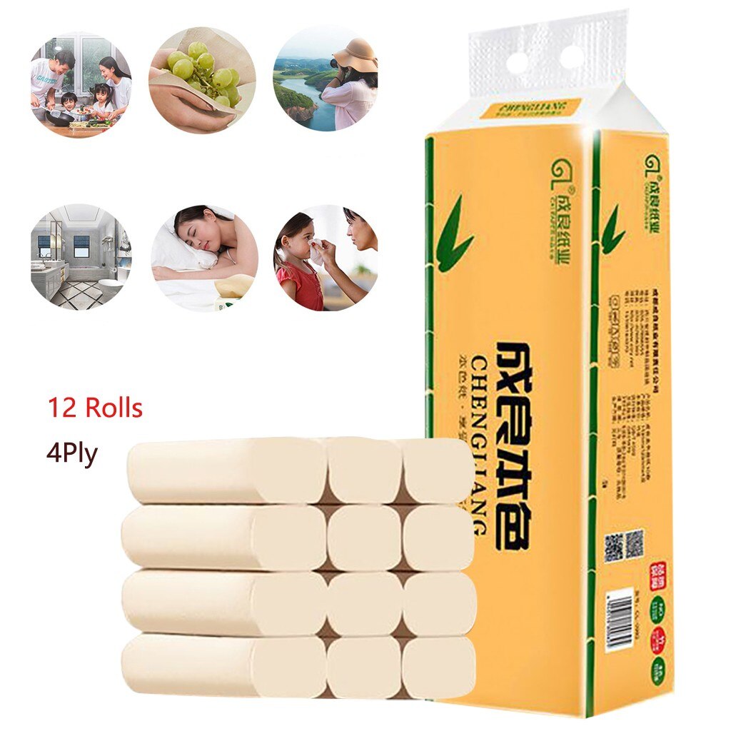 12 Roll Hygienic Roll Paper Affordable Coreless Paper Towels Toilet Paper toilet paper rolls pack rolling paper D402