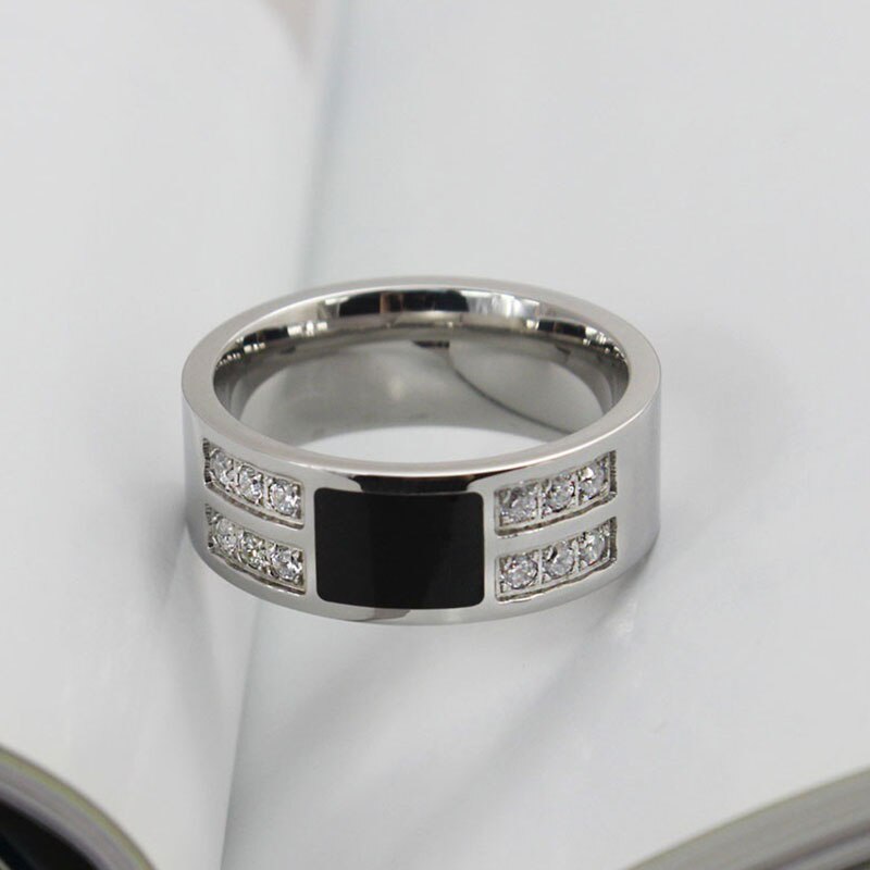 Hochzeit Ring klassische schwarz zirkon edelstahl herren Ring Party Engagement hochzeit schmuck