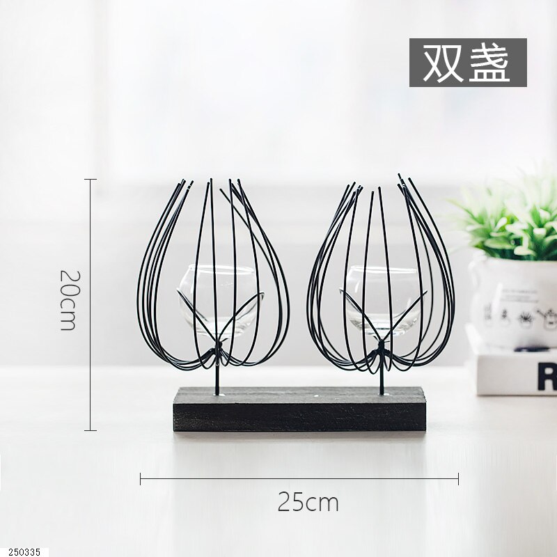 Portavelas de Metal geométrico negro moderno mesa de comedor romántica boda candelabro decoración Hogar Decoración MM50ZT: two