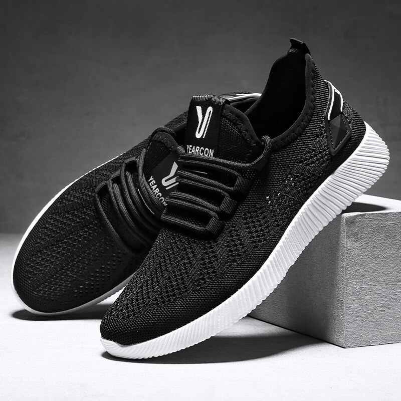 Billige sko sportssko uformelt Nei-slip menn fritidssko menn joggesko zapatillas strikket stoff lette sko