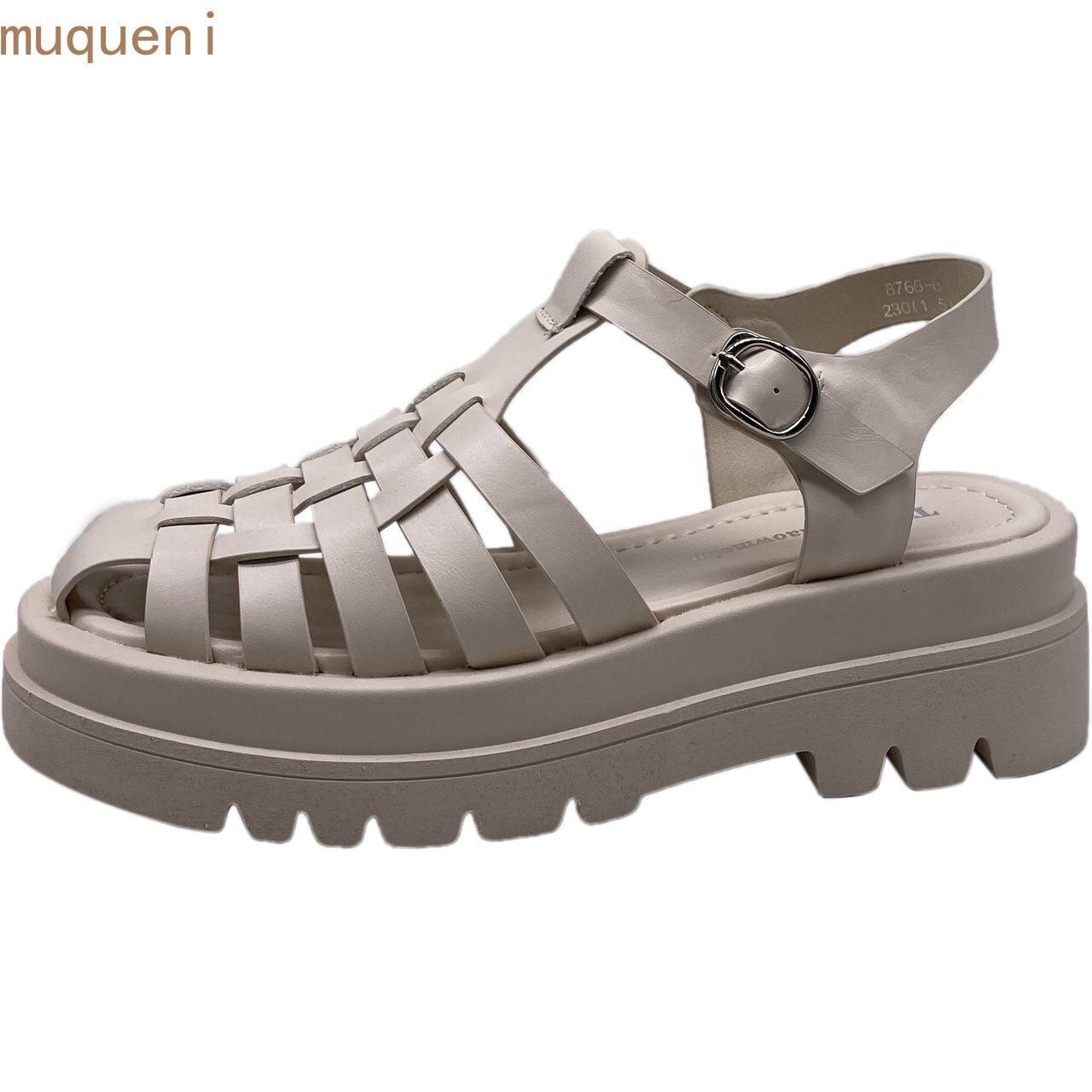 Low Sandals Leather Shoes Lady Suit Female Beige Espadrilles Platfor